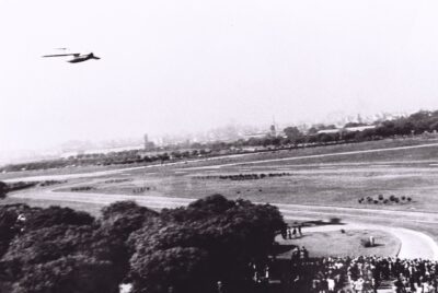 El Pulqui II volando sobre aeroparque